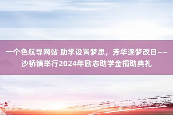 一个色航导网站 助学设置梦思，芳华逐梦改日——沙桥镇举行2024年励志助学金捐助典礼