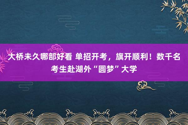 大桥未久哪部好看 单招开考，旗开顺利！数千名考生赴湖外“圆梦”大学