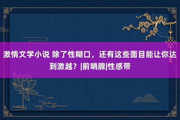 激情文学小说 除了性糊口，还有这些面目能让你达到激越？|前哨腺|性感带