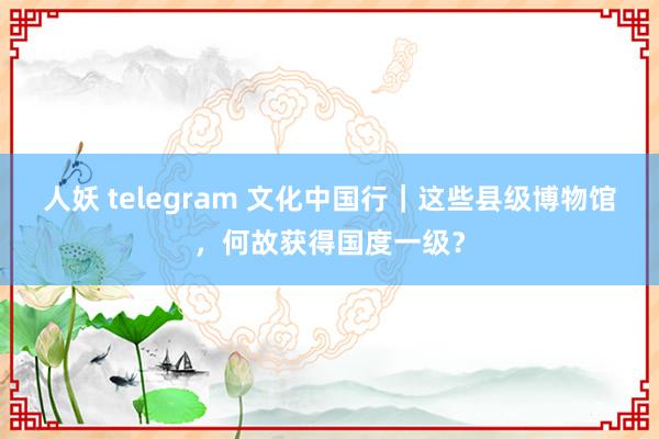 人妖 telegram 文化中国行｜这些县级博物馆，何故获得国度一级？